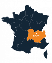 Lyon situé sur la carte de France
