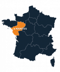Nantes situé sur la carte de France